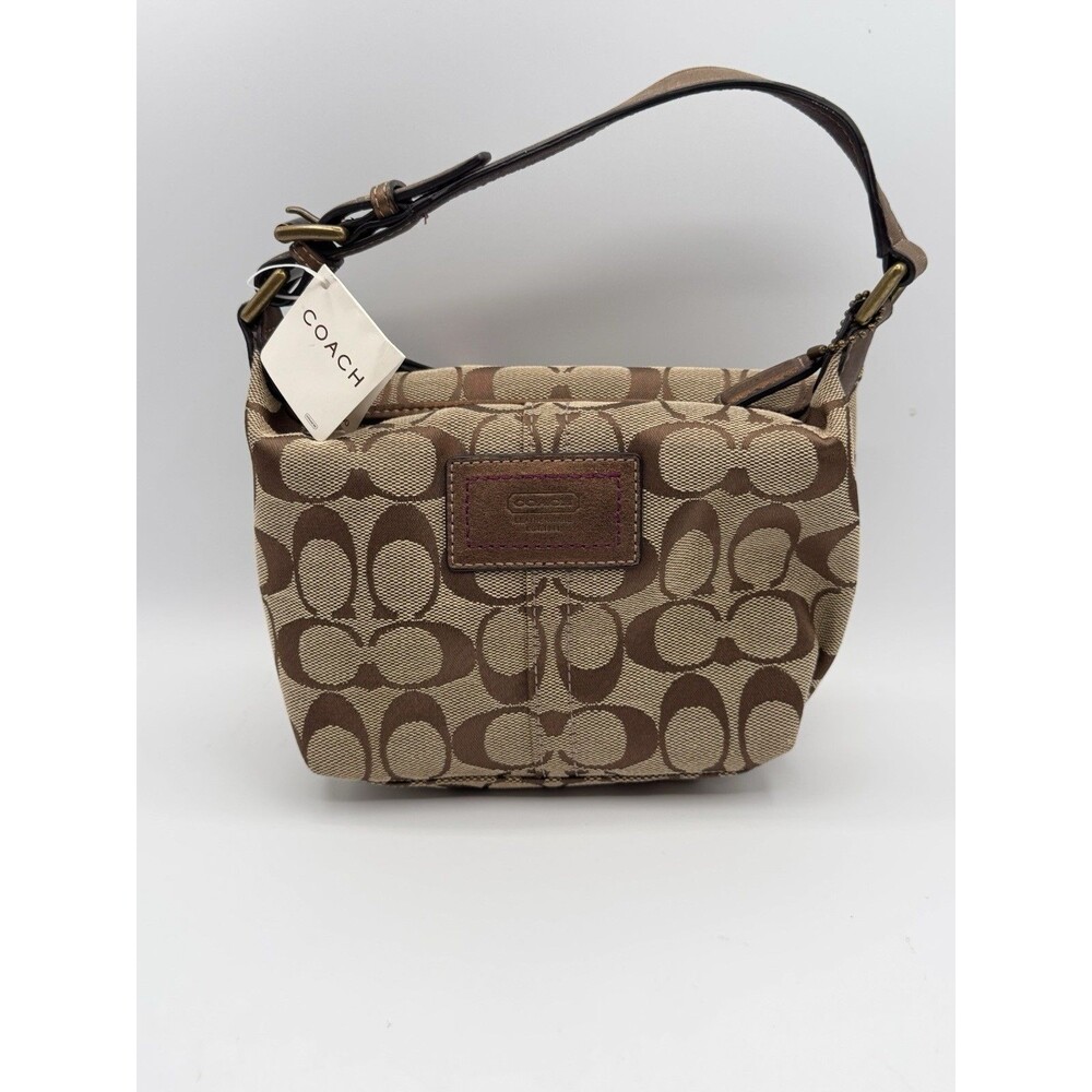 Coach Gallery Pouch 6F39 Signature Canvas Khaki Brown Y2K NWT